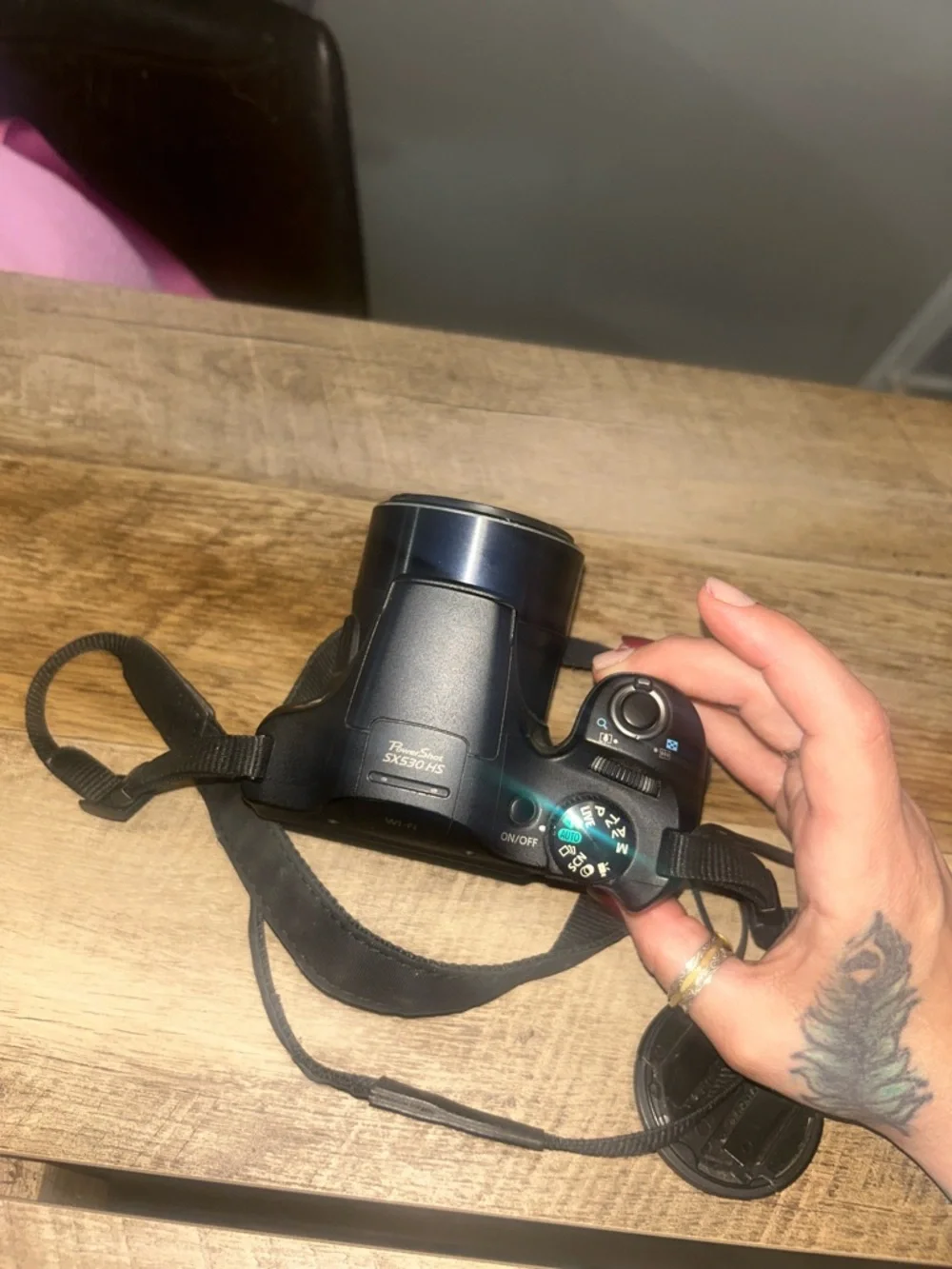 Canon Black Compact Digital Camera with Branded Neck Strap